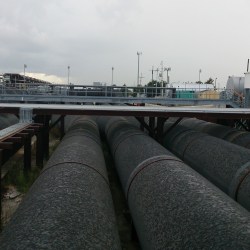NOLA's pumps, like these at 17th Street, are similar to Miami's canal system in that the pumps move water away from the city.